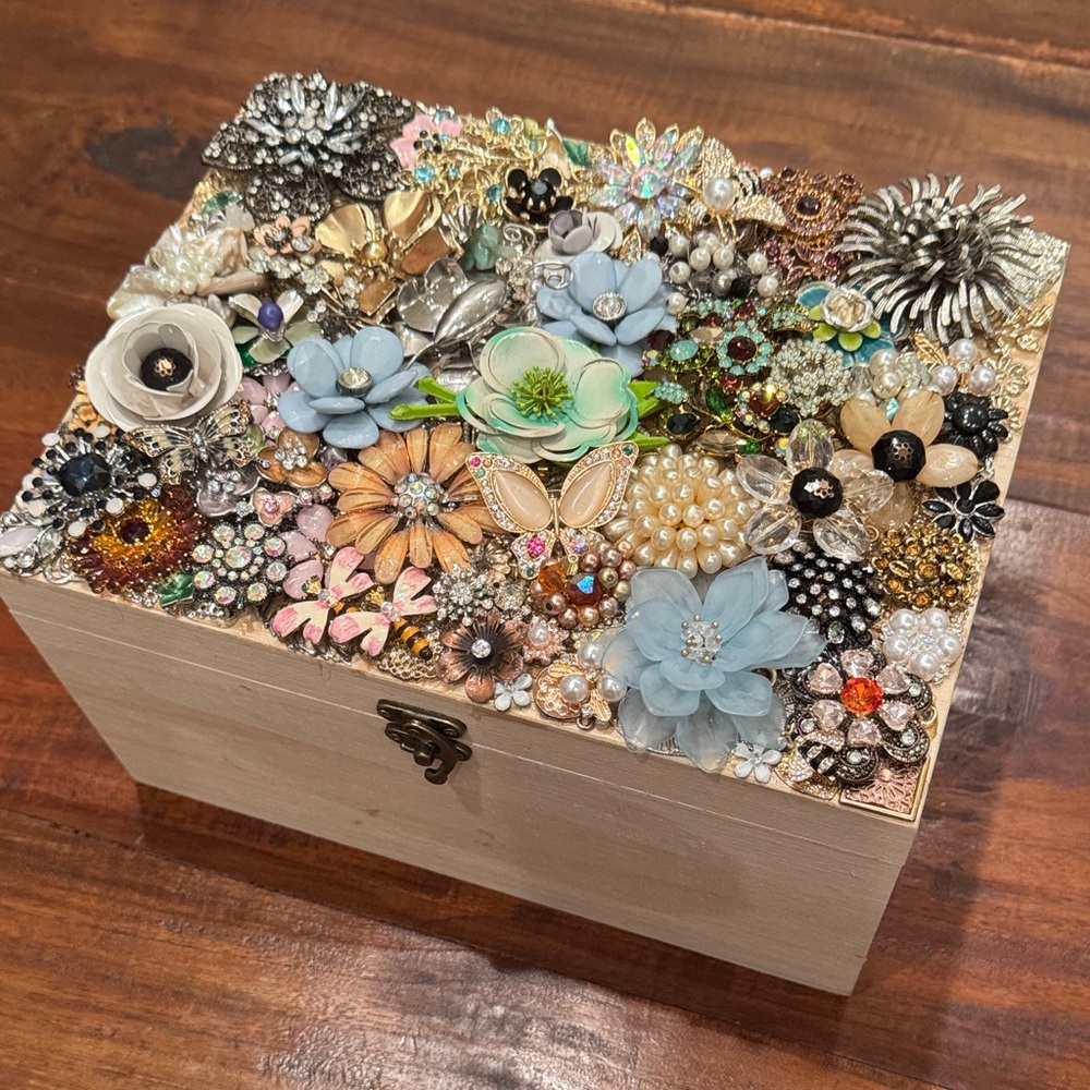 Floral and Gemstone Jewelry Box